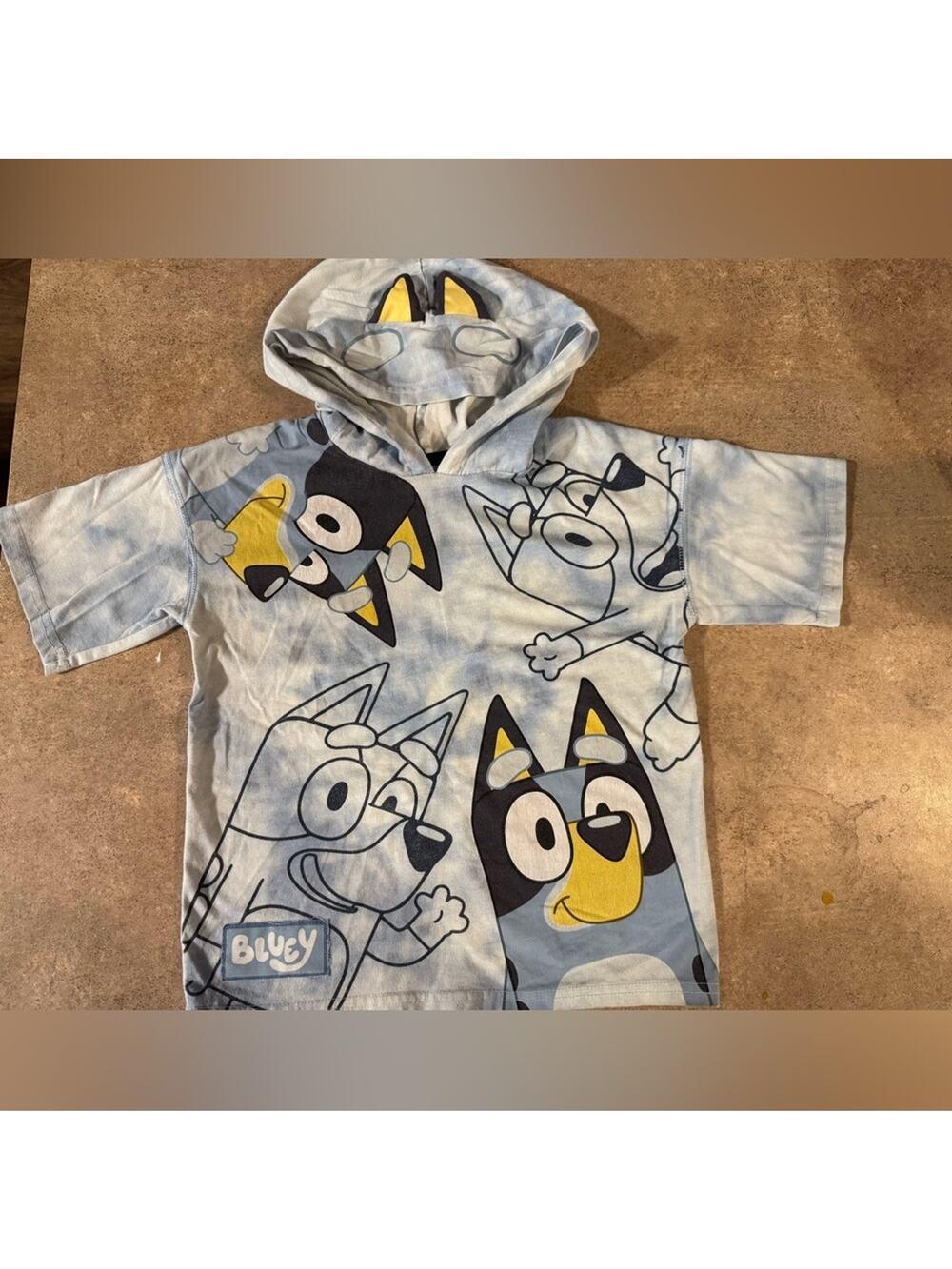 Bluey Hooded Short Sleeve Tee Boys Size 6 Fun Casual Playful